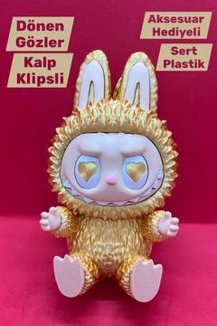 Labubu Çanta Aksesuarı Charm – Dönen Gözlü 3 Farklı Göz Tasarımı Altın Sarısı