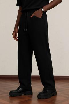 Basic Boru Paça Relaxed Siyah&Gri Erkek Eşofman Altı