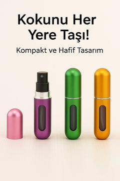 Doldurulabilir Mini Parfüm Şişesi Çanta içi Seyahat Cep Boy Yedek Parfüm Kolanya Şişesi (1 Adet)