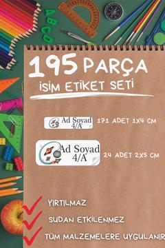 Okul Etiketi Kalem Defter Etiketi İsim Yazılı Suya Dayanıklı Gezegenler Temalı 195ADET