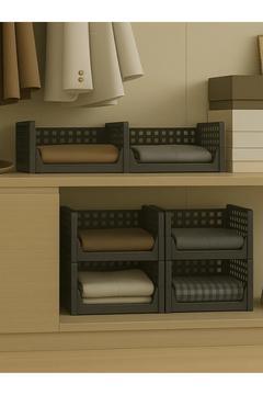 3 Adet Çok Amaçlı Kayar Raf Fonksiyonel Kıyafet Ev Aksesuarı Düzenleyici Hareketli Raf "antrasit"