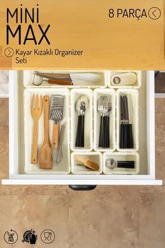 8 Parça MiniMax Ayarlanabilir Kayar Kızaklı Çekmece Organizeri