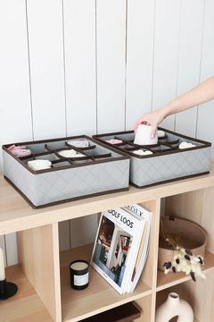 2'li Kapitone 12 Bölmeli Çocuk Odası Dolap Çekmece İçi Çorap Düzenleyici Petek Akordiyon Organizer