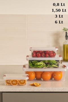 4'lü Çok Amaçlı Sızdırmaz Saklama Kabı Seti Erzak Kabı Buzdolabı Düzenleyici Org-466