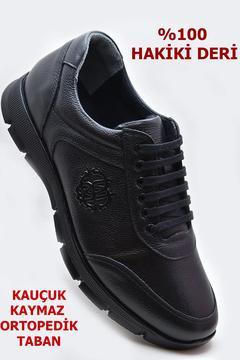 TAB405 Tam Ortopedik Kauçuk Kaymaz Taban Hakiki Deri Kışlık Erkek Ayakkabı