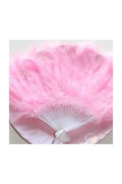 Tüylü Yelpaze Kına Yelpazesi Pembe ( 27 cm * 37 cm )