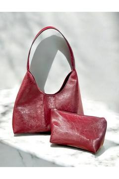 Cerry Bordo yavrulu omuz çantası makyaj çantası hediyeli