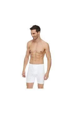 Erkek 6'lı %100 Pamuk Paçalı Arjantin Boxer Külot (Beyaz)