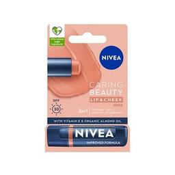 Nivea Caring Beauty Nude SPF30 Dudak Bakım Kremi ve Yanak Balmı 4.8 g - Ten Rengi