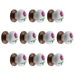 Polimer Antik Sarı Düğme Kulp 10 ADET Gül Desenli Mobilya Mutfak Dolabı Çekmece Dolap Kulpu Kulbu