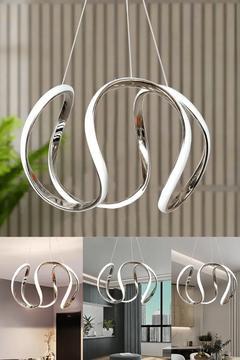 Luxury Krom Gri Modern Özel Tasarım Beyaz Işık Sarkıt Led Avize