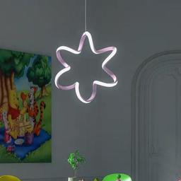 Yıldız Pembe Tekli Sarkıt Led Beyaz Işık Ultra Ledli Salon Mutfak Oda Hol Ledli Avize