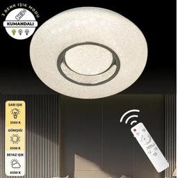 Lara Krom Uzaktan Kumandalı 3 Renk 30 cm Led Avize