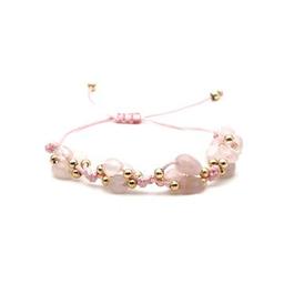 Pembe Kuvars Macrome Sertifikalı Doğal Taş Bileklik SPF-A-095 - Doğal Taş - standart