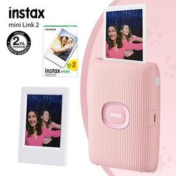 Fujifilm Instax Mini Link 2 Toz Pembe Akıllı Telefon Yazıcısı - 20'li Mini Film ve Çerçeve