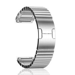 Gpack Huawei Watch GT 2 46 MM Metal Yandan Çıtçıtlı Parçalı Tasarım KRD 35 Gümüş Kordon