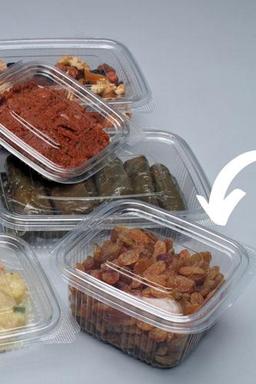 PGS Plastik Sızdırmaz Kap 500 gr Cc Kullan At Tek Kullanımlık Plastik Kapaklı Kase 100 Adet