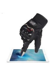 ProBiker Motosiklet Siyah Touch Screen Dokunmatik Ekran Kaymaz Elastik Kumaş Bisiklet Scooter Eldiven XL Beden