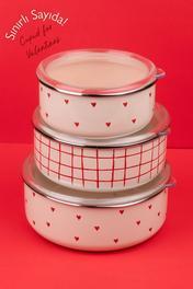 EMAYlab Cupid Vakum Kapaklı Yiyecek Saklama Kabı Seti (OCAKLARDA KULLANILABİLİR)