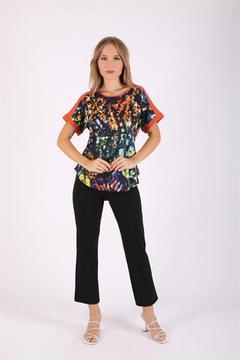 VALERİE TAYLOR Kadın Kayık Desenli Kısa Kollu Tişört 2304993