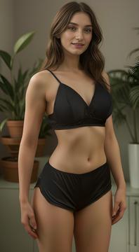 Venlisa Siyah Penye Sütyen Şort Takımı