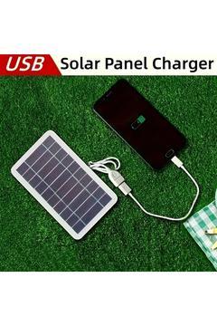 Taşınabilir Güneş Enerjili Şarj Paneli 5V (Cep Telefonu, El Feneri, Fan Şarj Cihazı USB)