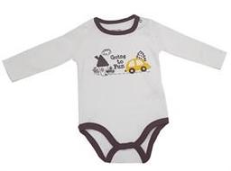 Feyzamavm Organik Sarı Arabalı Uzun Kollu Bebek Badi - Çıt Çıtlı Zıbın