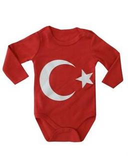 Feyzamavm Unisex Bebek Ayyıldızlı Uzun Kollu Çıt Çıtlı Bebek Zıbın