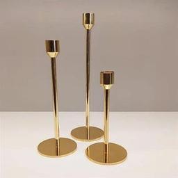 Hera 3'lü Mumluk Parlak Gold