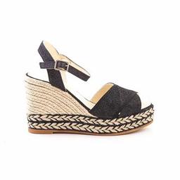 Espadrilles Kadın Tekstil Kauçuk Taban Negro Sandalet