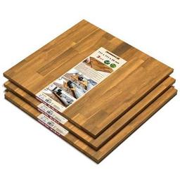 İnterbuild Masif Akasya Ahşap Tezgah Panel Fj Düz Kenar 711x711x26 mm (3'lü Paket) Altın Tik - 676832