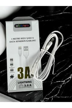 1 Metre Hızlı Şarj ve Data Senkronizasyon Kablosu - USB-A to Lightning 3.0A