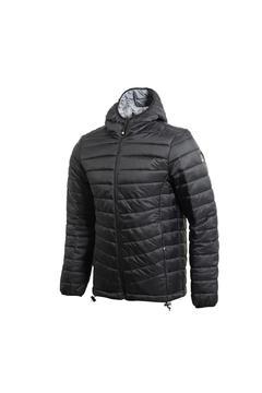 Erkek Siyah Kapüşonlu Şişme Mont