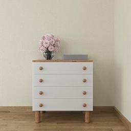 Sezeray Bohem 4 Çekmeceli Şifonyer Atlantik Çam Beyaz