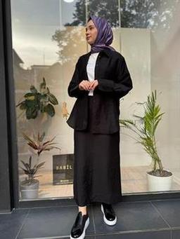 QOOQ Tenket Etek Siyah 24ss227