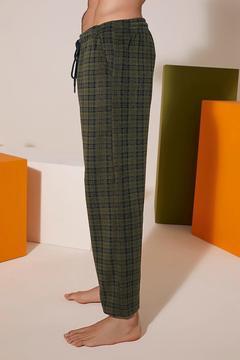 Unısex Rahat Kalip Ekose Polar Yün Pijama Eşofman