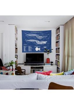 The Lucid Lab Uss Enterprice Blueprint Star Trek Duvar Örtüsü