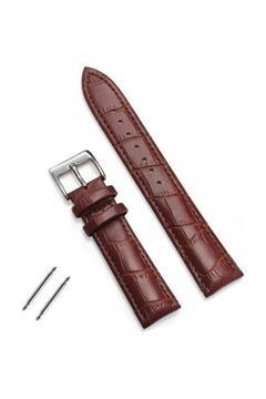 ⌚ 26mm Kahverengi Crocodil Desenli Sentetik Deri Saat Kordonu | Antialerjik Astar ve Akıllı Pimli Şık Tasarım