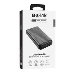 S Link 20000 mah Dual Output Black Power Bank