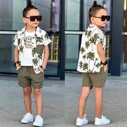 9753 Kids 3 lü Palmiye Müslin Takım 3-4/11-12 Yaş