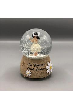 Yan Flüt Çalan Papatyalı Kız Işıklı & Müzikli Kar Küresi