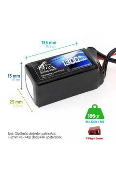 Power 1300 Mah 22.2v 6s 30c Lityum Polimer Lipo Batarya Pil T Plug