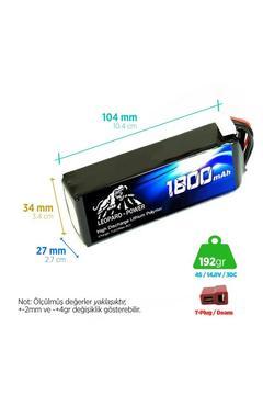 Power 1800 Mah 14.8v 4s 30c Lityum Polimer Lipo Batarya Pil T Plug
