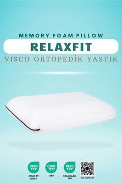 Relaxfit Boyun Destekli Visco Ortopedik Yastık, 58x38x13cm, Beyaz