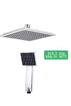 Siyah Kare Tepe Yağmurlama Robot Duş Seti Tepe Ve El Duşu (Sadece Başlık ve El Duşu)