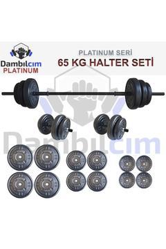 Platinum 65 KG Halter Seti 65 KG Dambıl Seti Ağırlık Seti Vücut Geliştirme Aleti
