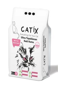 Catix 10lt Beyaz Bentoint Pudra Kokulu Ince Taneli Kedi Kumu Ultra Topaklanma