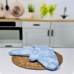 Hometarz 2 li Desenli Keçeli Isıya Dayanıklı Kumaş Fırın Eldiveni