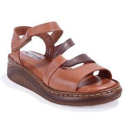 Dagoster DZA07-770404 Taba Günlük Ortopedik Deri Kadın Sandalet