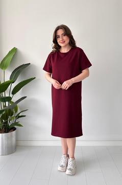 Çapraz Işıltılı Basic Elbise Bordo